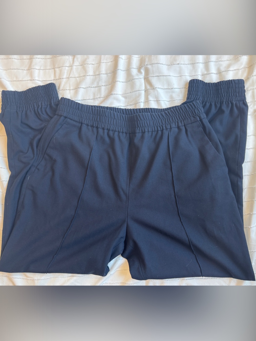 Zara Navy Elastic-Waist Pull-On Athletic Shorts